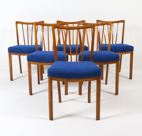 (6) SCANDINAVIAN BEECH DINING CHAIRS C. 1960S