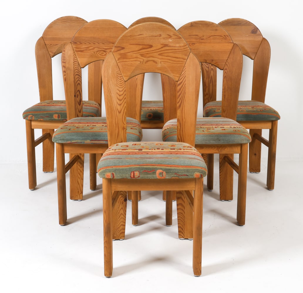 (6) SCANDINAVIAN PINE DINING CHAIRS C. 1960S (1 of 15)