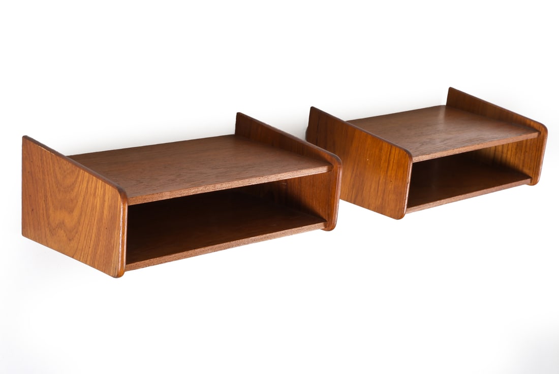 DANISH TEAK FLOATING SHELVES C. 1960S (1 of 12)