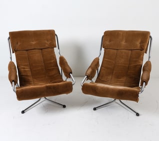 PAIR VARNAMO 'LUTA' SWEDISH EASY CHAIRS C. 1970S