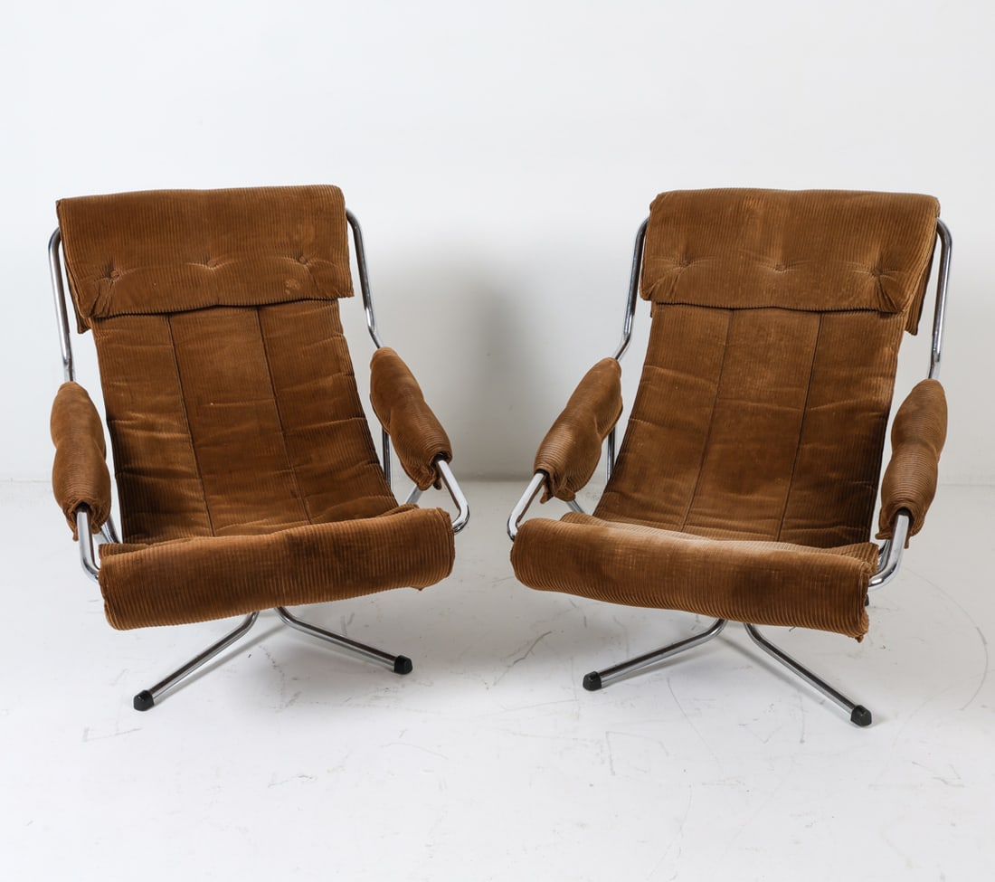 PAIR VARNAMO 'LUTA' SWEDISH EASY CHAIRS C. 1970S (1 of 18)