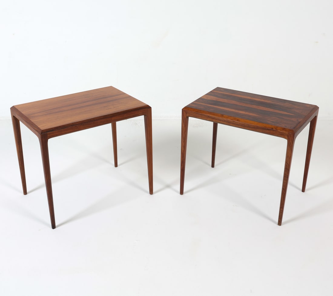PAIR JOHANNES ANDERSEN DANISH ROSEWOOD SIDE TABLES (1 of 13)