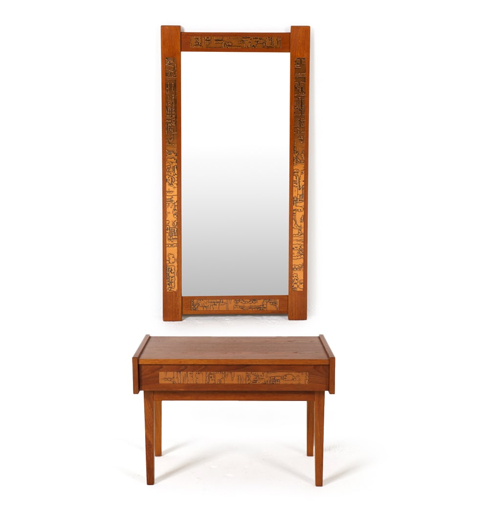 SWEDISH TEAK LOW CHEST W/ MIRROR C. 1960S (1 of 19)