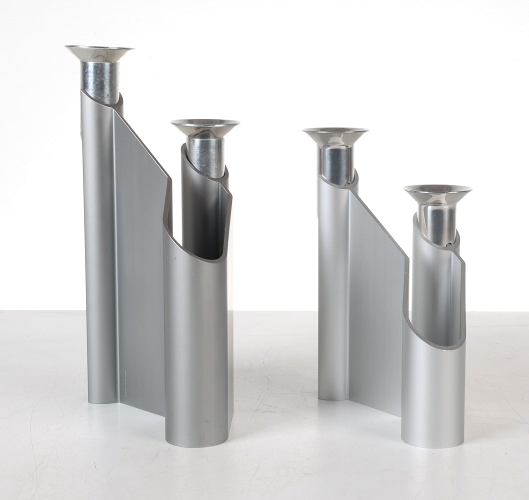 PAIR OF GEORG JENSEN LABYRINTH CANDLE HOLDERS (1 of 9)