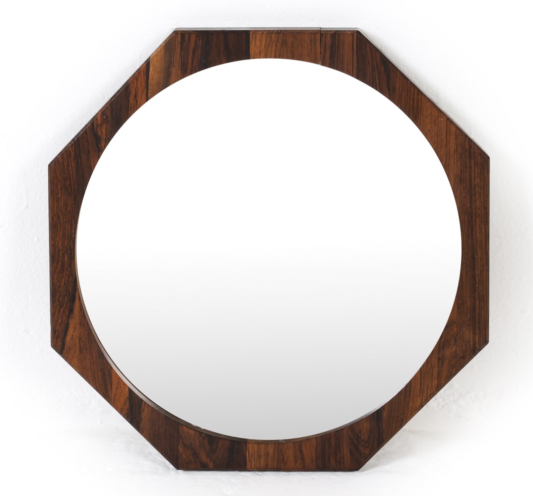 MID-CENTURY DANISH ROSEWOOD WALL MIRROR C. 1970S (1 of 8)