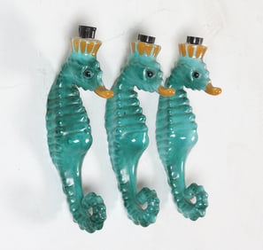 VINTAGE ITLALIAN CERAMIC SEAHORSE SCONCES