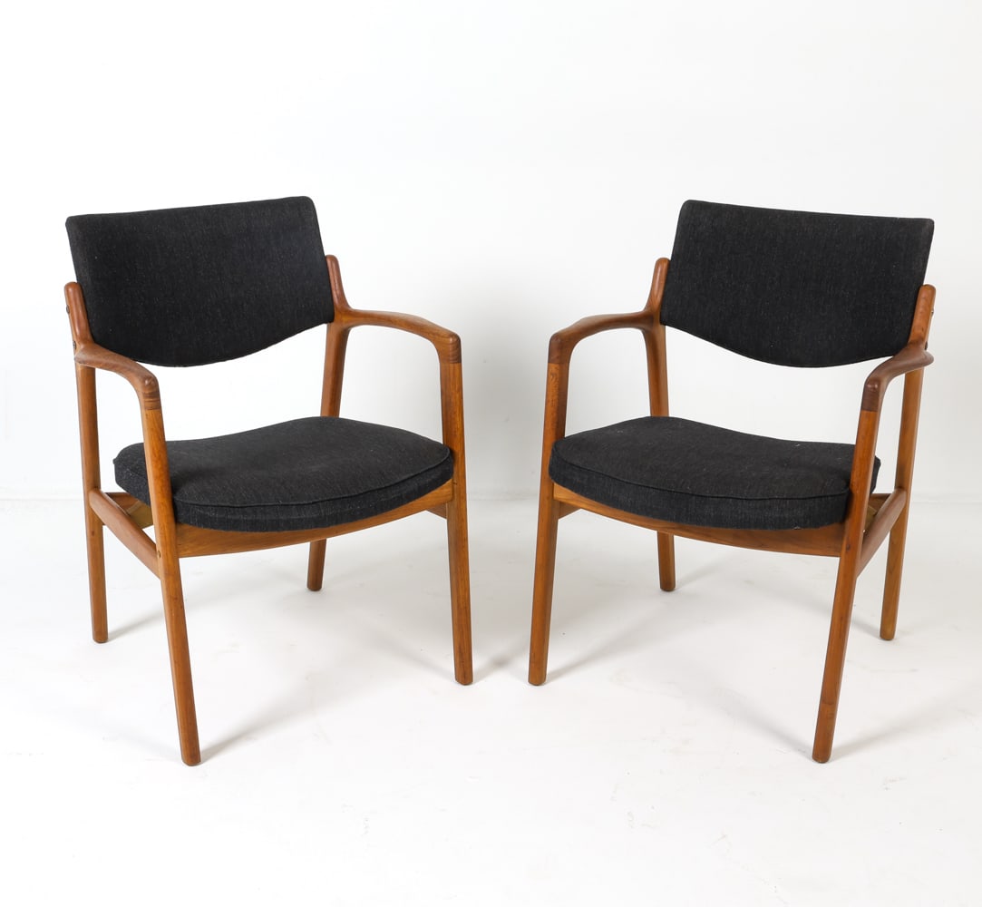 ERIK BUCH FOR ORUM DANISH TEAK ARMCHAIRS C. 1960S (1 of 12)