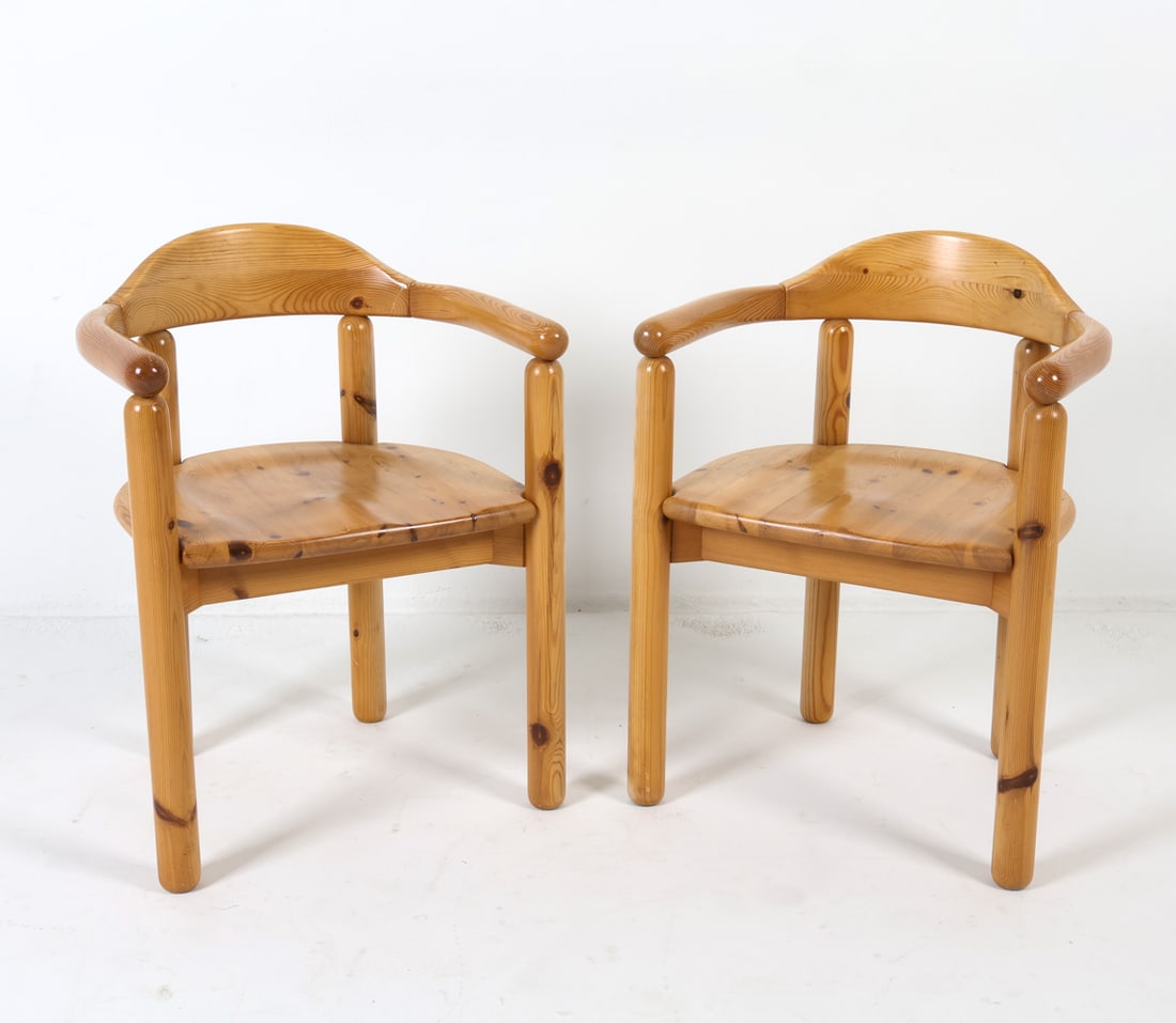 PAIR OF RAINER DAUMILLER PINE ARMCHAIRS (1 of 16)