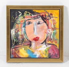 BIRTE CLAIRE HOJBERG (20TH C.) PORTRAIT O/C