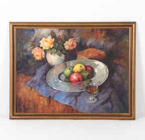 MID-CENTURY DANISH STILL LIFE PAINTING O/C