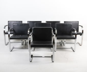(8) ATTR. MIES VAN DER ROHE 'BRNO' ARM CHAIRS