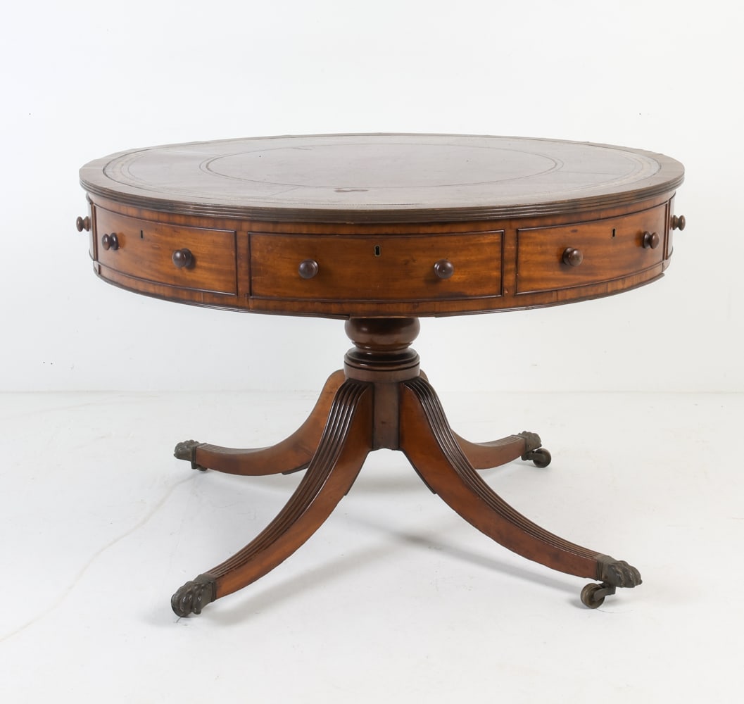 GEORGIAN STYLE MAHOGANY DRUM TABLE (1 of 19)