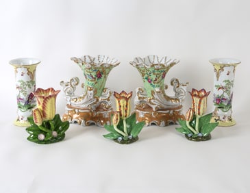 CHELSEA HOUSE & MOYSES STEVENS PORCELAIN GROUPING
