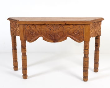 SEGUSINO MEXICAN CARVED PINE CONSOLE