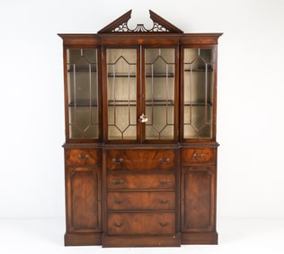 GEORGIAN STYLE MAHOGANY BREAKFRONT HUTCH