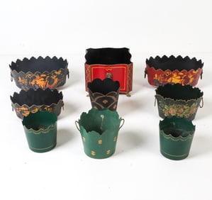 20TH C. CHINOISERIE TOLEWARE GROUPING