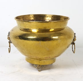 LION HEAD HANDLE BRASS URN