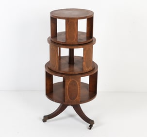 GEORGIAN STYLE MAHOGANY REVOLVING LIBRARY BOOKCASE