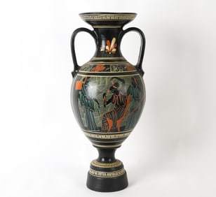 20TH C. TERRACOTTA GREEK HANDLED URN VASE