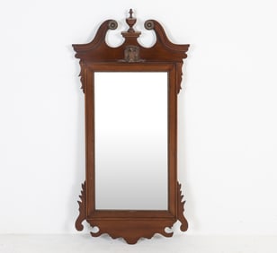 CHIPPENDALE STYLE MAHOGANY WALL MIRROR