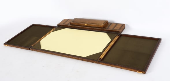 VINTAGE ITALIAN REGENCY TOOLED LEATHER DESK FOLIO