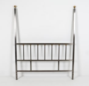 MID-CENTURY BRUSHED STEEL HEADBOARD