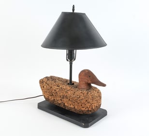 DUCK DECOY CORK TABLE LAMP