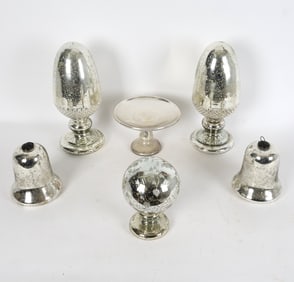 DECORATIVE MERCURY GLASS GROUPING
