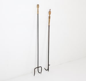 BRASS & IRON FIREPLACE TOOLS