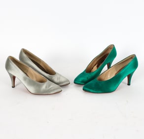 TWO PAIRS OF SHOE BIZ HEELS