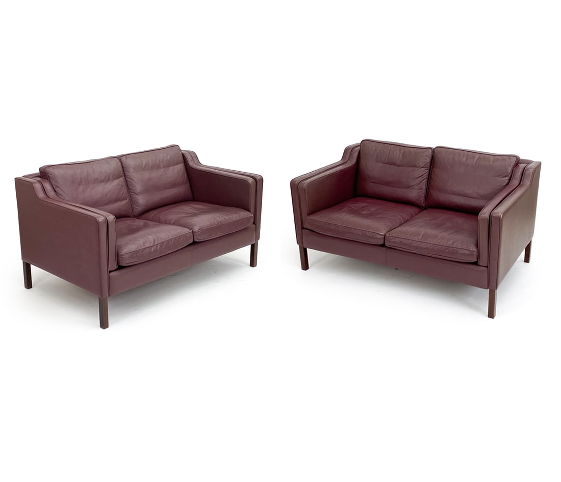 PAIR OF STOUBY BORGE MOGENSEN STYLE LEATHER SOFAS (1 of 20)