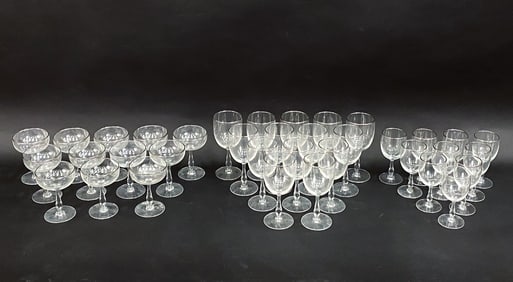 MID-CENTURY PLATINUM RIM WINE GLASS & GOBLETS