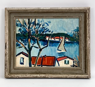 STYLE OF MAURICE DE VLAMINCK O/C PAINTING