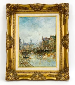 EUROPEAN HARBOR SCENE O/C