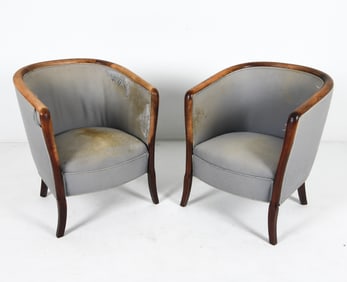PAIR OF ART DECO SCANDINAVIAN CLUB CHAIRS