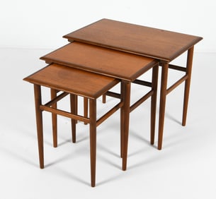 DANISH TEAK NESTING TABLES C. 1960S