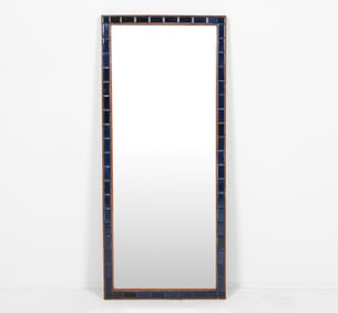 DANISH TEAK & TILE WALL MIRROR C. 1960S