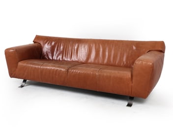 LABEL VAN DEN BERG 'SANTIAGO' LEATHER SOFA