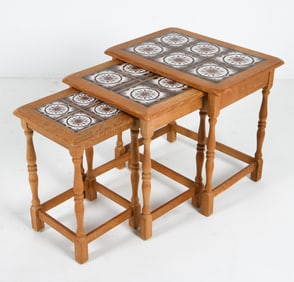 HENNING KJAERNULF OAK & TILE NESTING TABLES