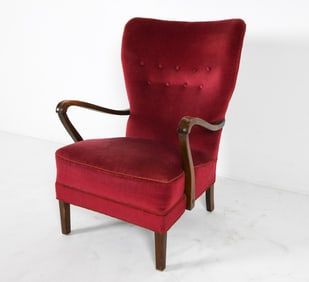 ALFRED CHRISTENSEN DANISH MOHAIR LOUNGE CHAIR