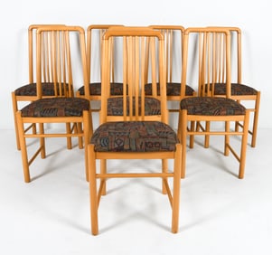 (8) DANISH BEECH DINING CHAIRS C. 1970S