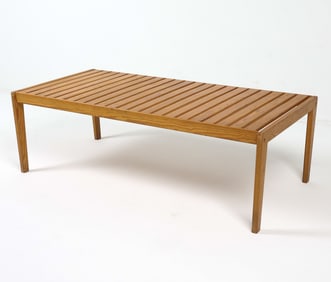 DANISH PINE SLAT LOW COFFEE TABLE C. 1960S