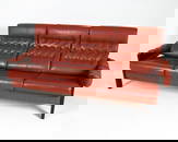 BRAZILIAN STYLE COGNAC LEATHER & BEECH SOFA