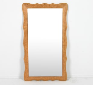 DANISH OAK WALL MIRROR C. 1970S