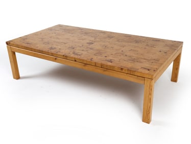 DANISH PINE PARQUETRY COFFEE TABLE C. 1970S