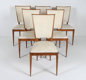 (6) DECO STYLE LEATHER DINING CHAIRS (1 of 14)