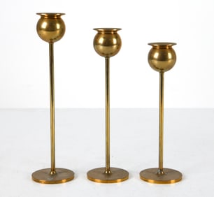 PIERRE FORSSELL BRASS 'TULIP' CANDLESTICKS