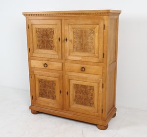 DANISH ART DECO STYLE OAK CABINET C. 1950S