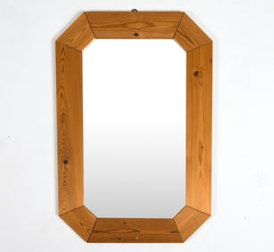 SWEDISH PINE WALL MIRROR C. 1970S