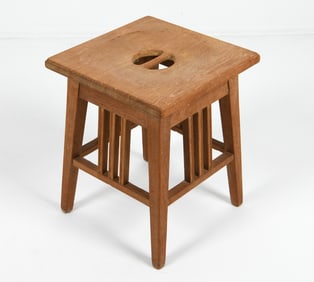 MID-CENTURY DANISH OAK STOOL